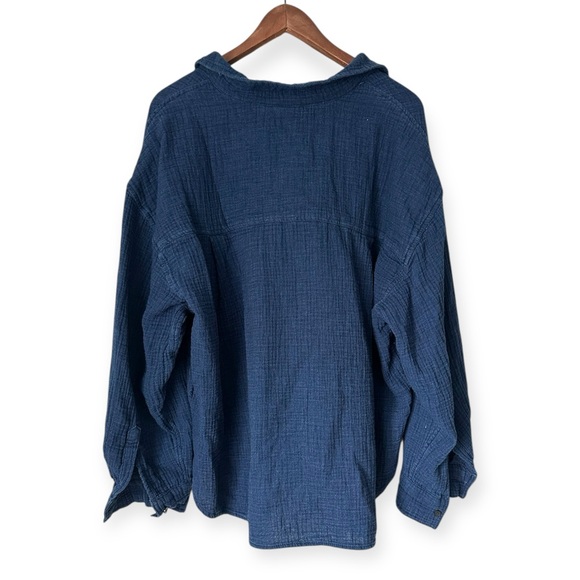 GAP Denim Navy Gauze Button-Up Shirt and Pants Matching Set Size Xl - Picture 4 of 8